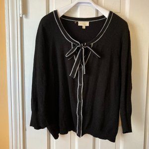 ModCloth Black & Grey Bow Tie Cardigan